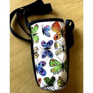Brighton butterfly Water Bottle Holder Crossbody Bag Smartphone Daisies MINT